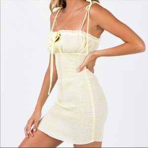 Princess Polly Yellow Korina Mini Dress // NEW